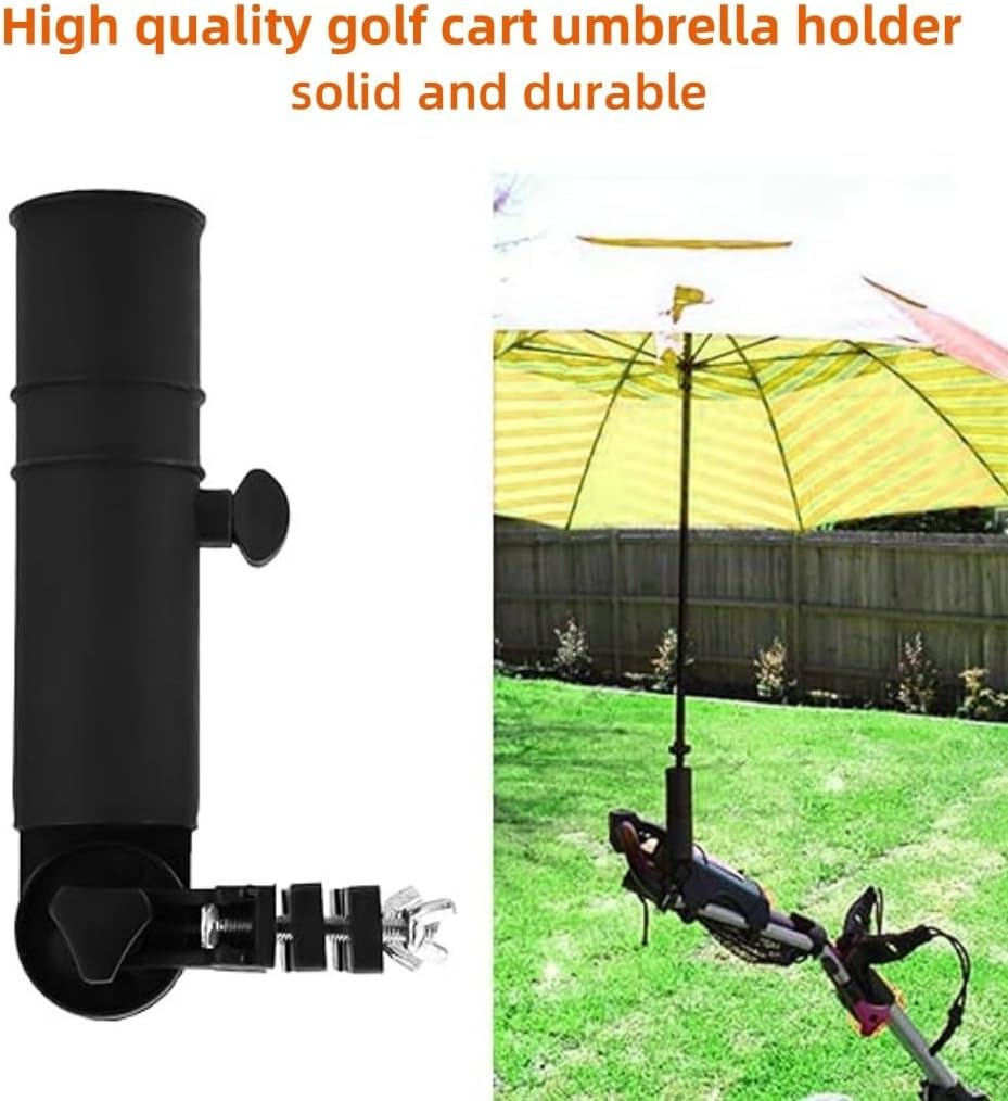 Golf Cart Umbrella Holder,Umbrella Stand,Universal Adjustable Trolley Attachment Umbrella Stand, Anti-Fall Golf Trolley Umbrella Rack for Golf Push Cart,Stroller,Handles,Wheelchair,Beach Chair