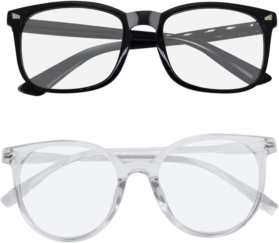 Blue Light Blocking Glasses(2-Pack) for anti Headache and Eyes Strain Super Light Weight Computer Gaming Glasses Fashion Accessories，Unisex for Women Mother Girl and Men Father BOY image number 4