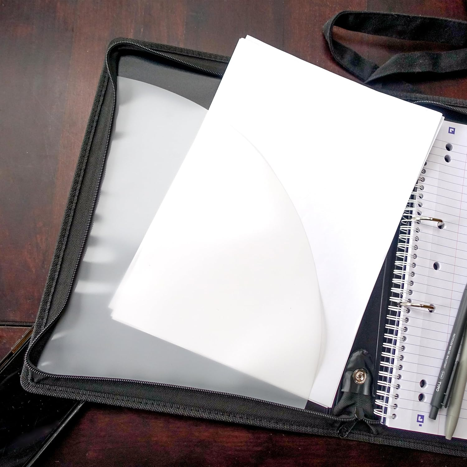 Bantex, Zipper Binder A4, 2D Ring, 25Mm, Black - Blue image number 7