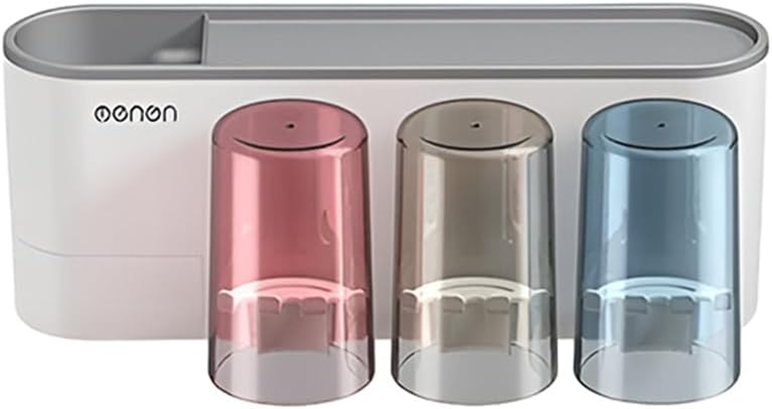 AIMALL Sleek Wall Mounted Toothbrush & Toothpaste Holder Set with Upside-Down Cup | Hygienic Bathroom Storage Solution | Durable Acrylic Organizer for Daily Essentials image number 4