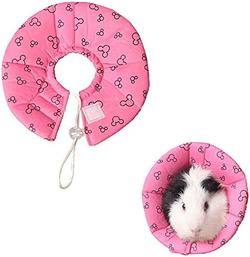 Hamster Rabbit Protection Cone Neck Recovery Collar - Small Animal Pets Elizabethan Collar Anti-Water Bite Sratch Risistant for Guinea Pig Mice Mouse Rats Ferret Squrrel (S, Pink) image number 2