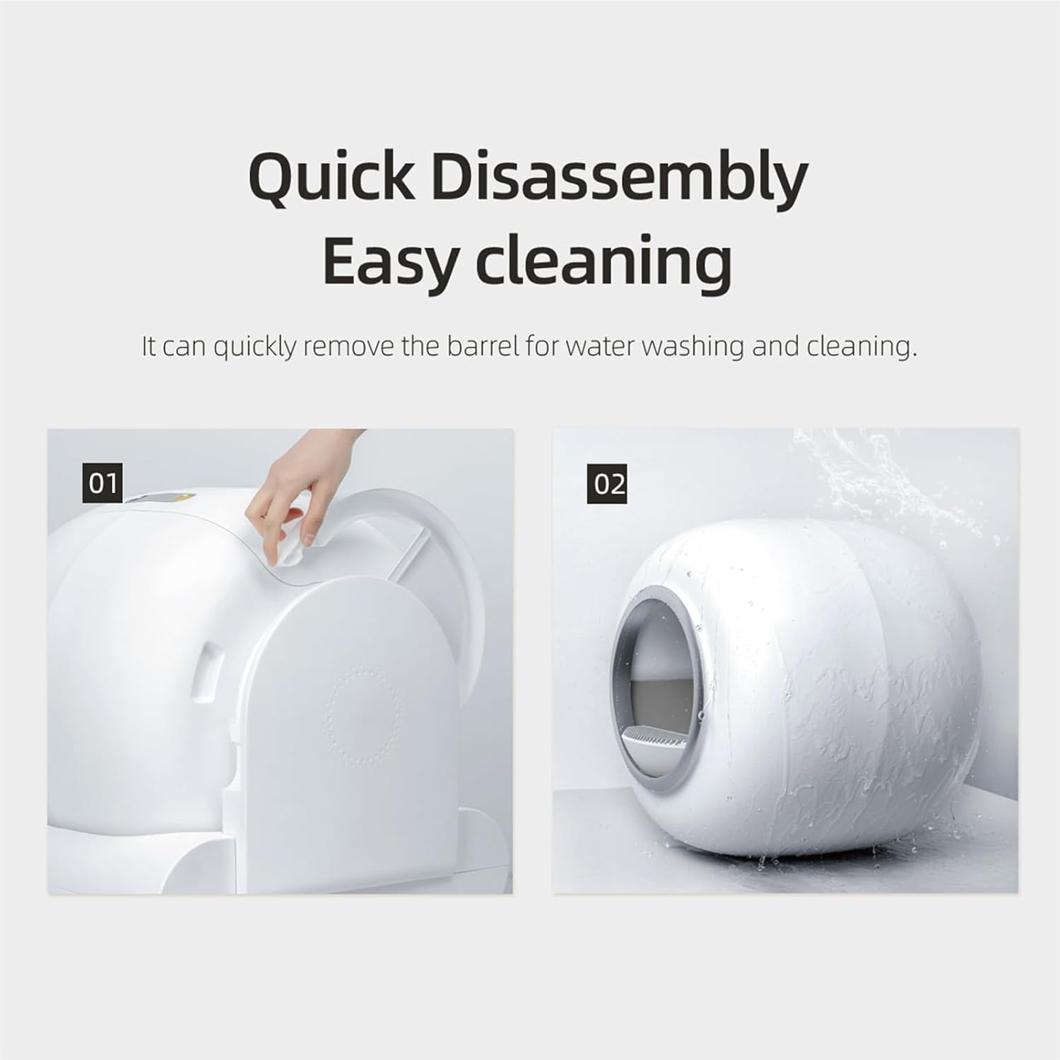 Self Cleaning Litter Box for Multiple Cats, Upgraded Extra Large 65L+9L Robot Litter Box with Negative Ion Sterilization & Deodorization, APP Control, 3 Rolls Litter Bag Liners image number 5