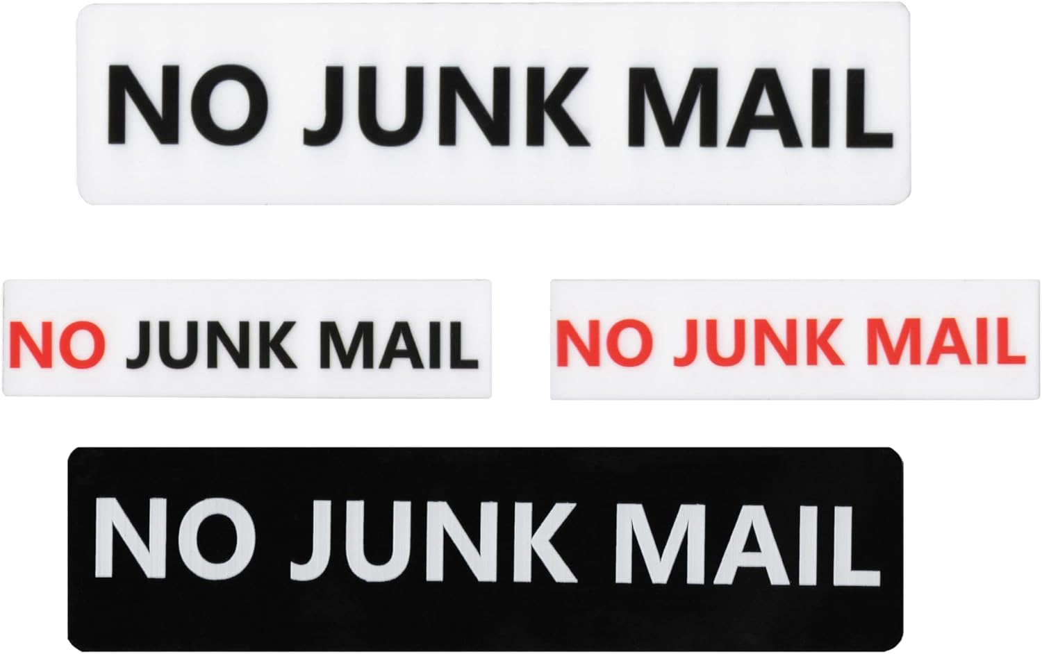NO Junk Mail Sign Self Adhesive Plaque Decal on Letterbox Mailbox (30X120Mm, Style 2)
