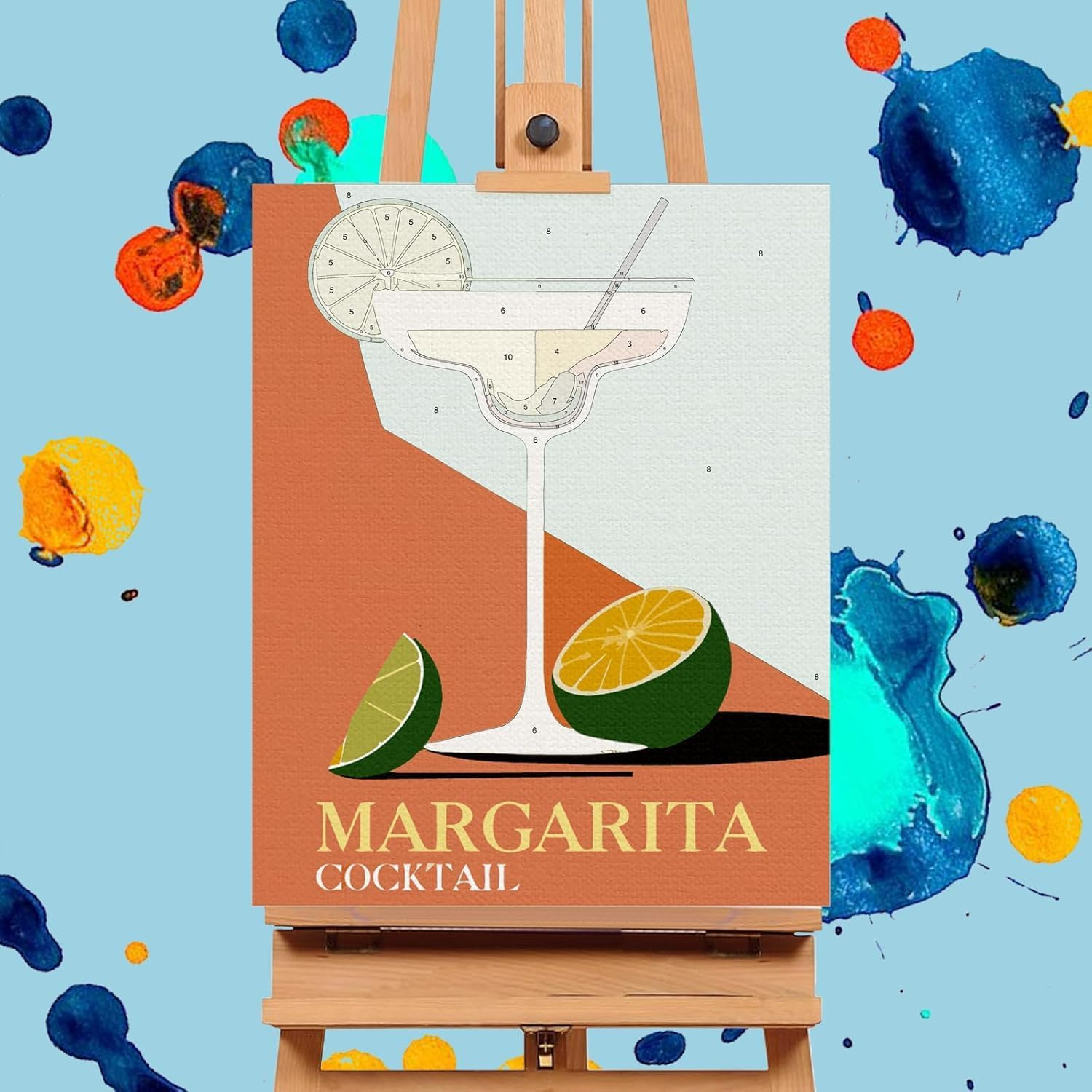 6 Pack Paint by Numbers Kit for Adults Beginners, 8X10 Inch Cocktail Adult Paint by Number Kits on Canvas, Cocktail DIY Acrylic Oil Number Painting Kits for Adults, Perfect for Gift Home Decor image number 4