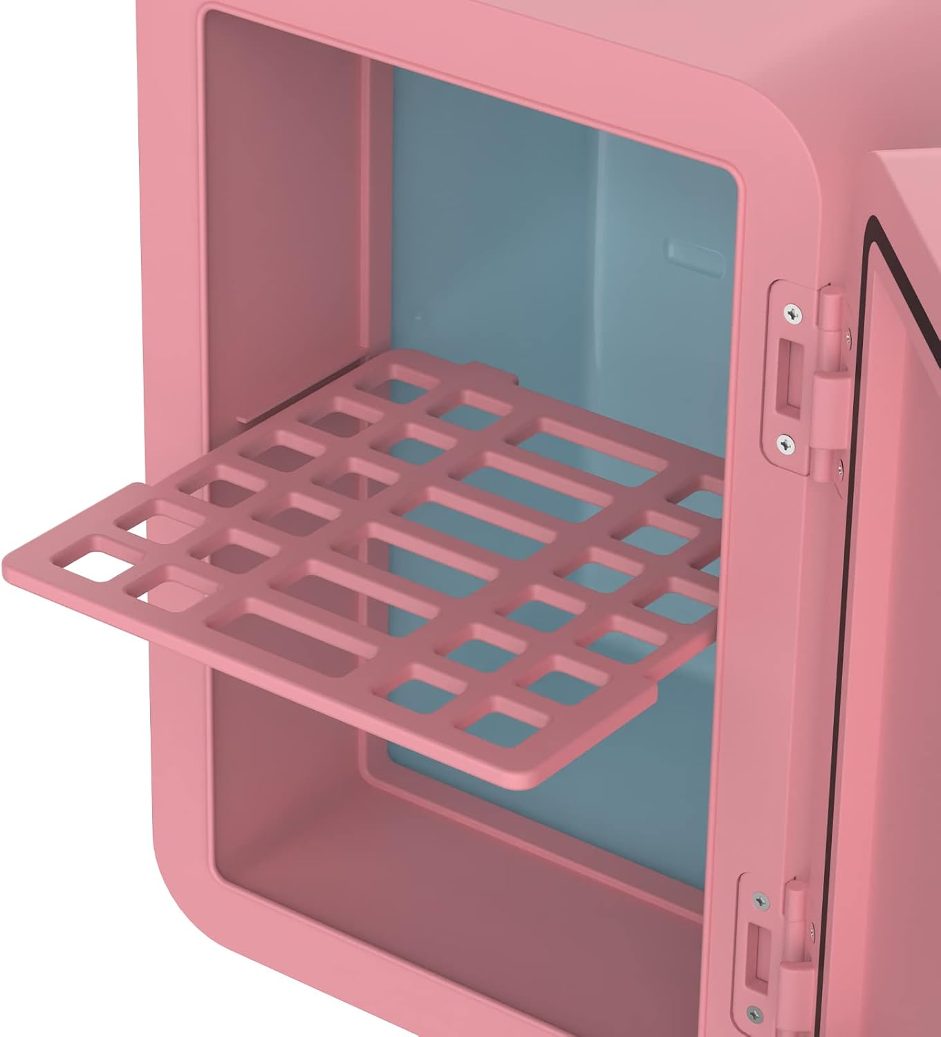 Cobuy Portable 8L Mini Makeup Fridge with LED Makeup Mirror Cosmetics Refrigerator Cooler, Pink image number 1