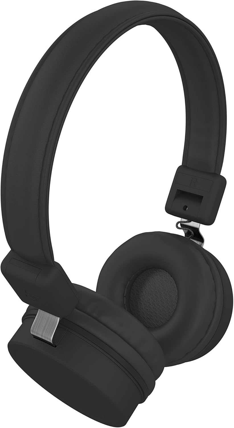 Kitsound Brooklyn Lightweight Foldable Wired On-Ear Headphones, Black image number 3