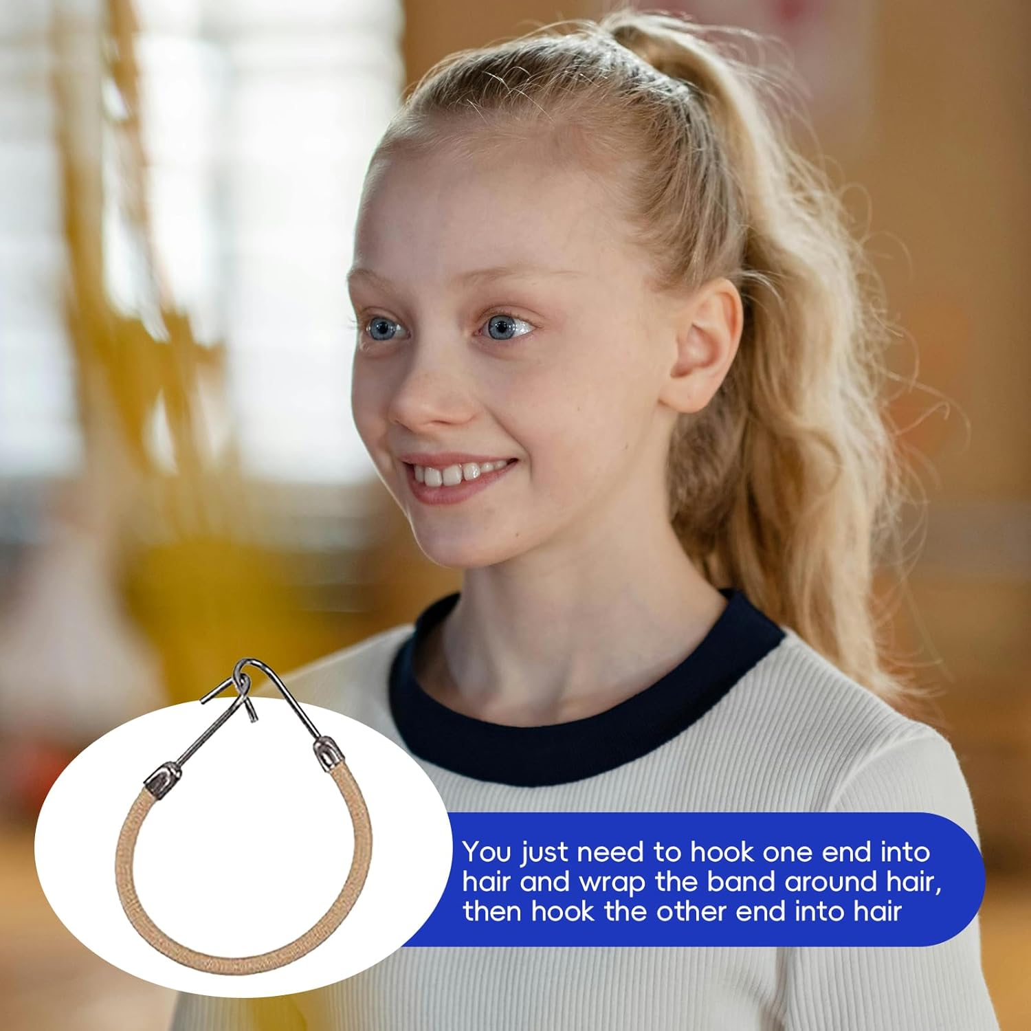 Hzqzaoan Ponytail Hooks Hair Clips Rubber Bands Hair Styling Hair Braid, Pack of 20 - Versatile Hair Ties and Comfortable Elastic Hair Ties for All Types image number 1