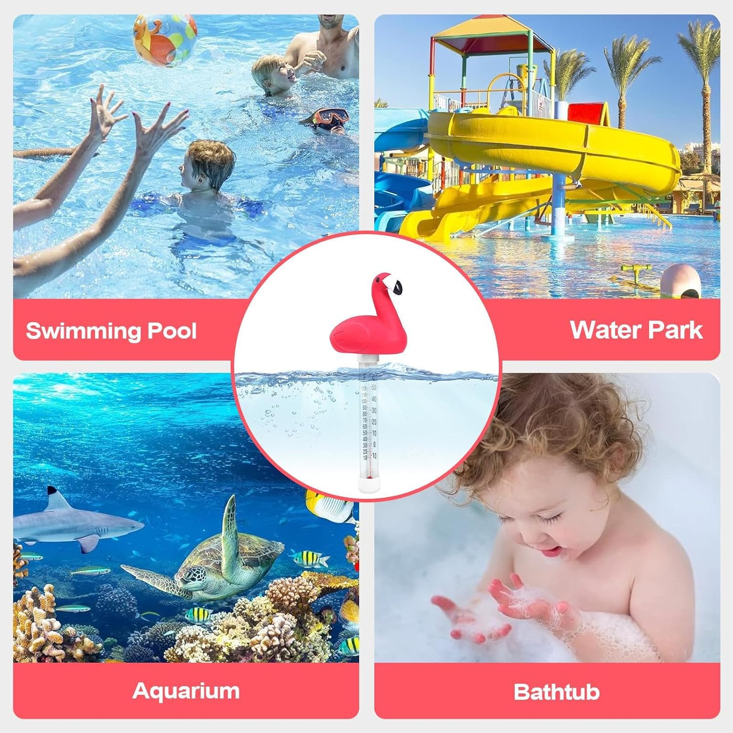 Pool Thermometer Floating Easy Read, Digital Bath Thermometer, Pool Water Temperature Gauge Thermometer for Swimming Pools, Ice Baths, Hot Tubs, Cold Tubs, Ponds and Spas - B image number 4