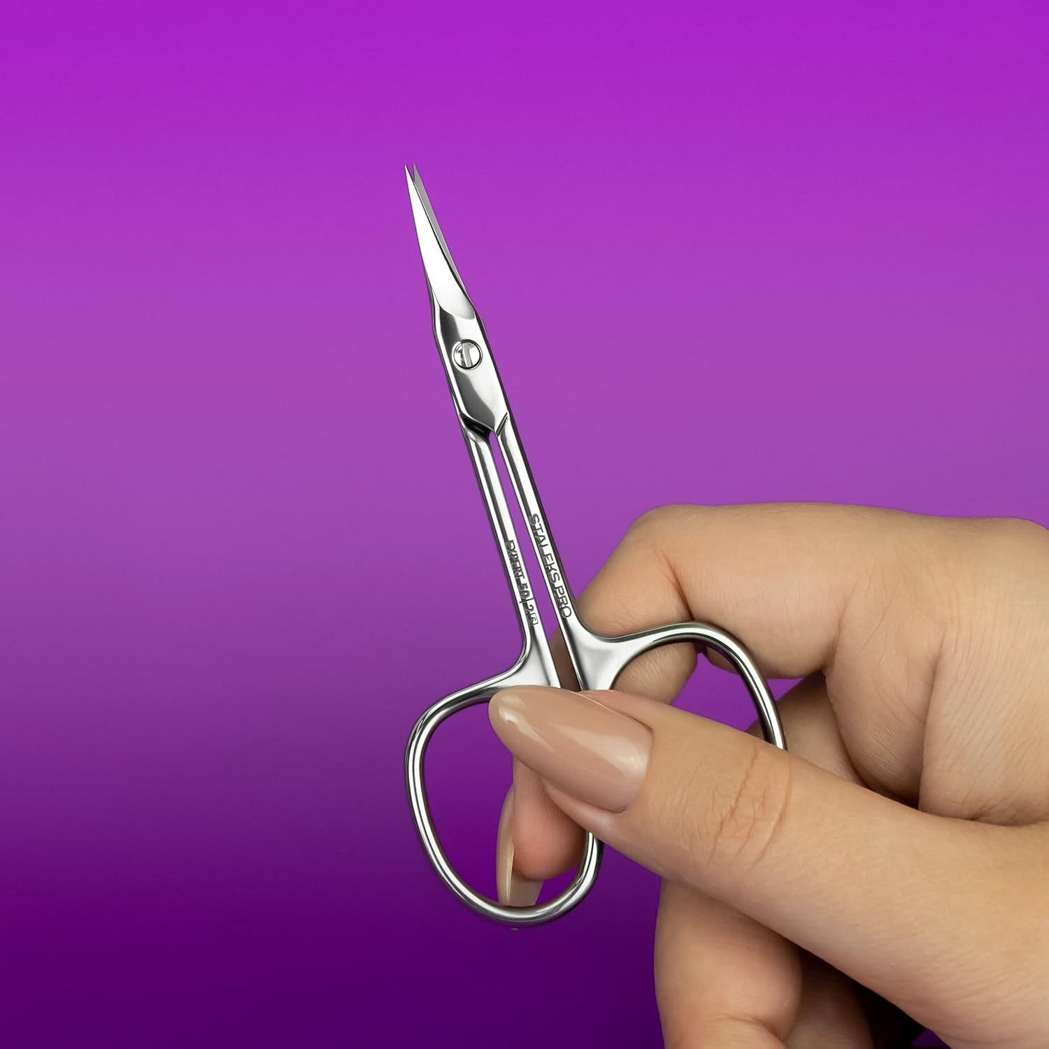 STALEKS PRO Expert SE-50/2 Professional Cuticle Scissors Ergonomic Rings Stainless Steel image number 4