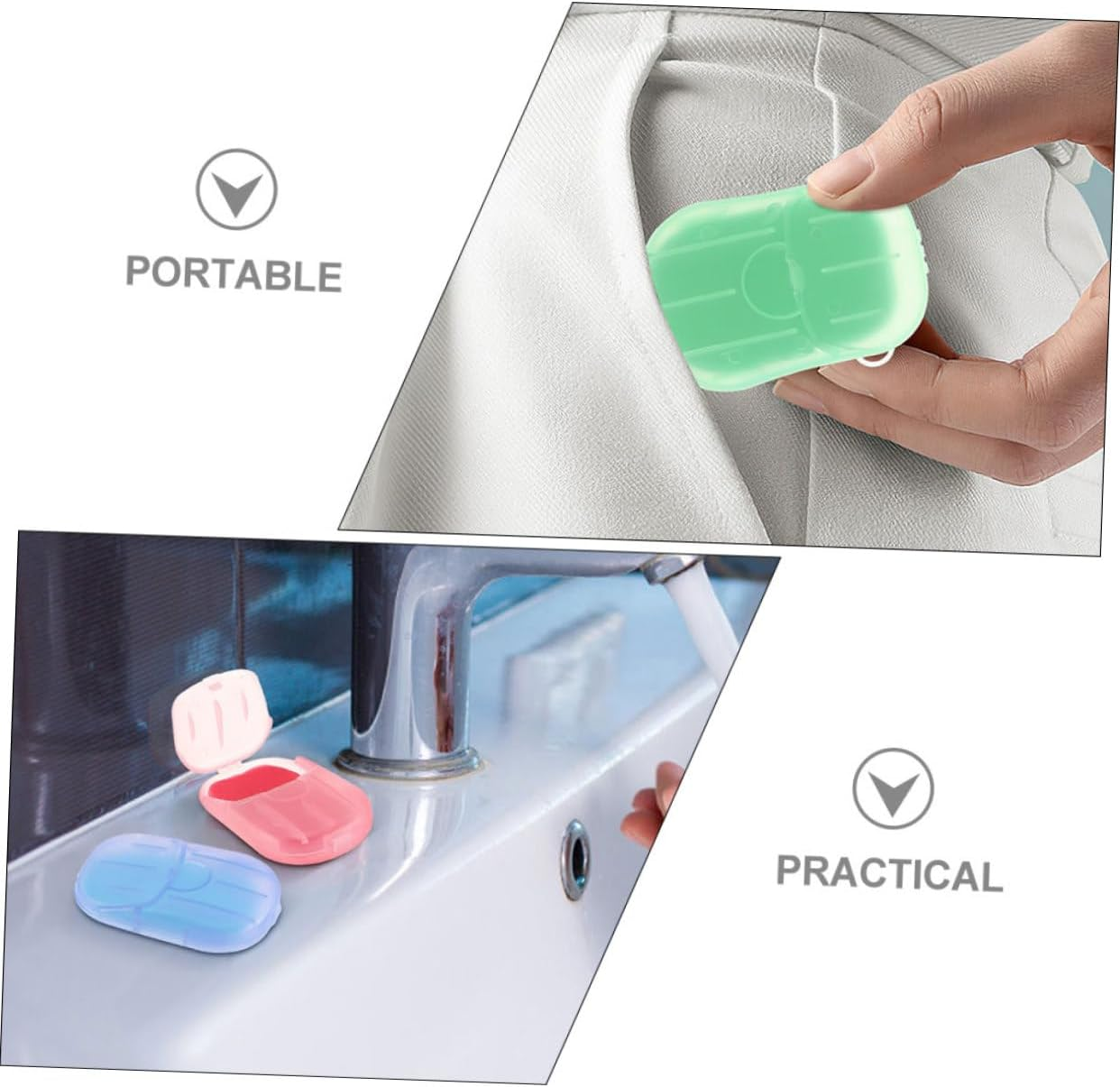 INOOMP Portable Travel Soap Sheets 12 Boxes of Compressed Soap Strips for Hand Washing 6 Fragrances (Rose Jasmine Lavender Milk Orange) for Camping Hiking and Outdoor Activities image number 4