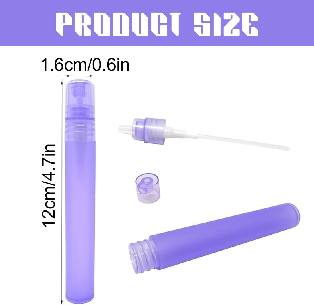 XUZOPIM Pack of 10 Perfume Travel Bottle, Portable Perfume Refillable 10 Ml Spray Bottle Mini Plastic Perfume Atomiser Empty Travel Bottle Perfume Sample Bottles for Travel Going Out image number 4