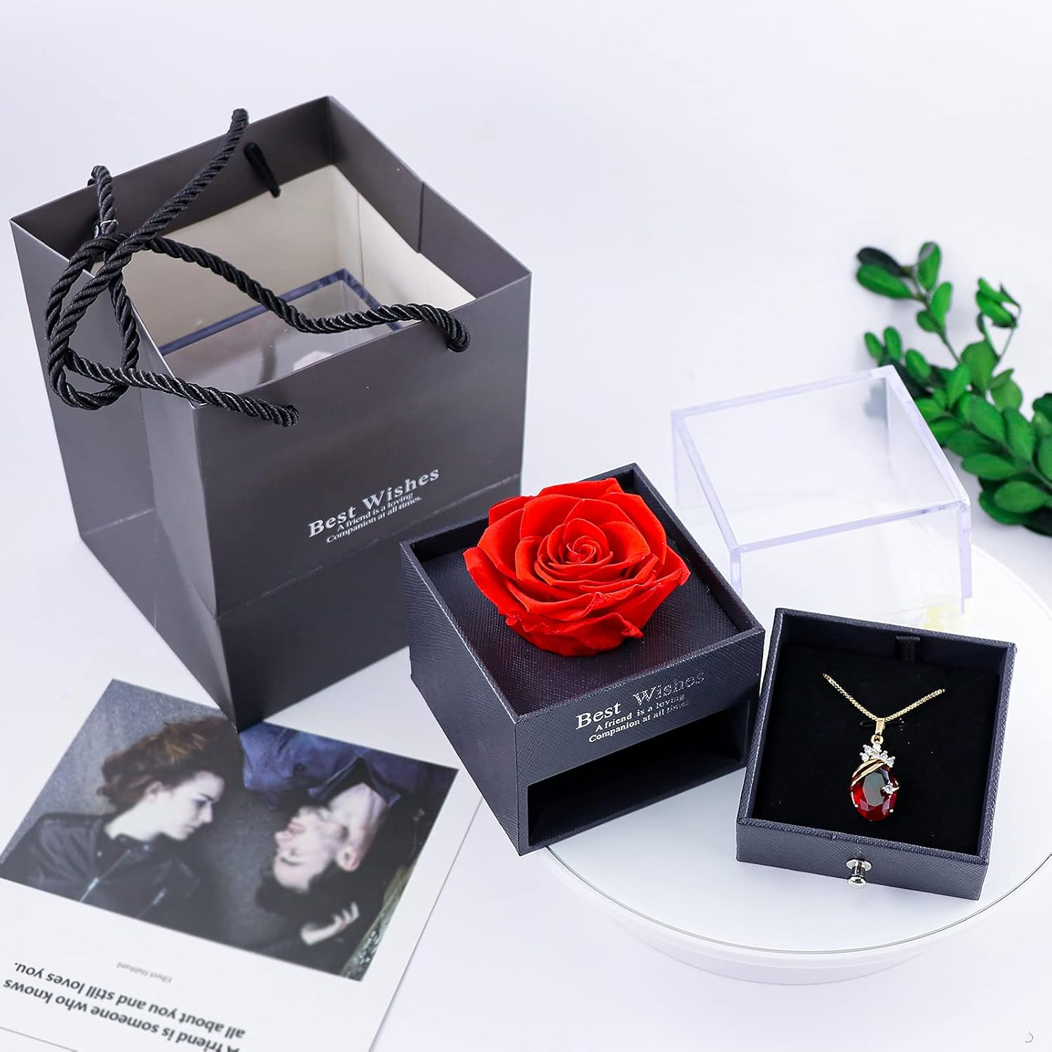 Gifts for Women, Eternal Rose Box with Necklace, Real Flower Jewelry Box for Valentines Presents, Christmas, Birthday Mother'S Day, Anniversary, Birthday - Her/Mum/Wife/Girlfriend/Grandma/Mom-Ideas