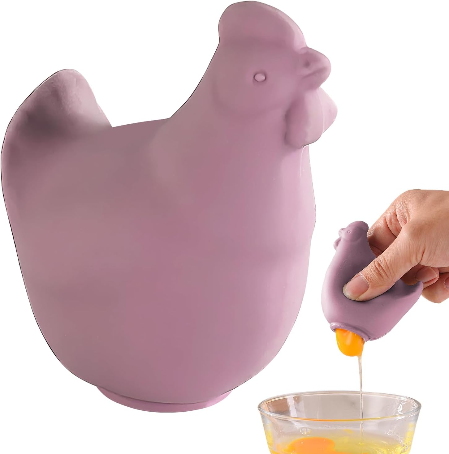 Egg Yolk Separator, Egg Strainer, Silicone Filter Gadgets for Home Baking Chef Outdoor Cooking Restaurant Most Bowl Sizes