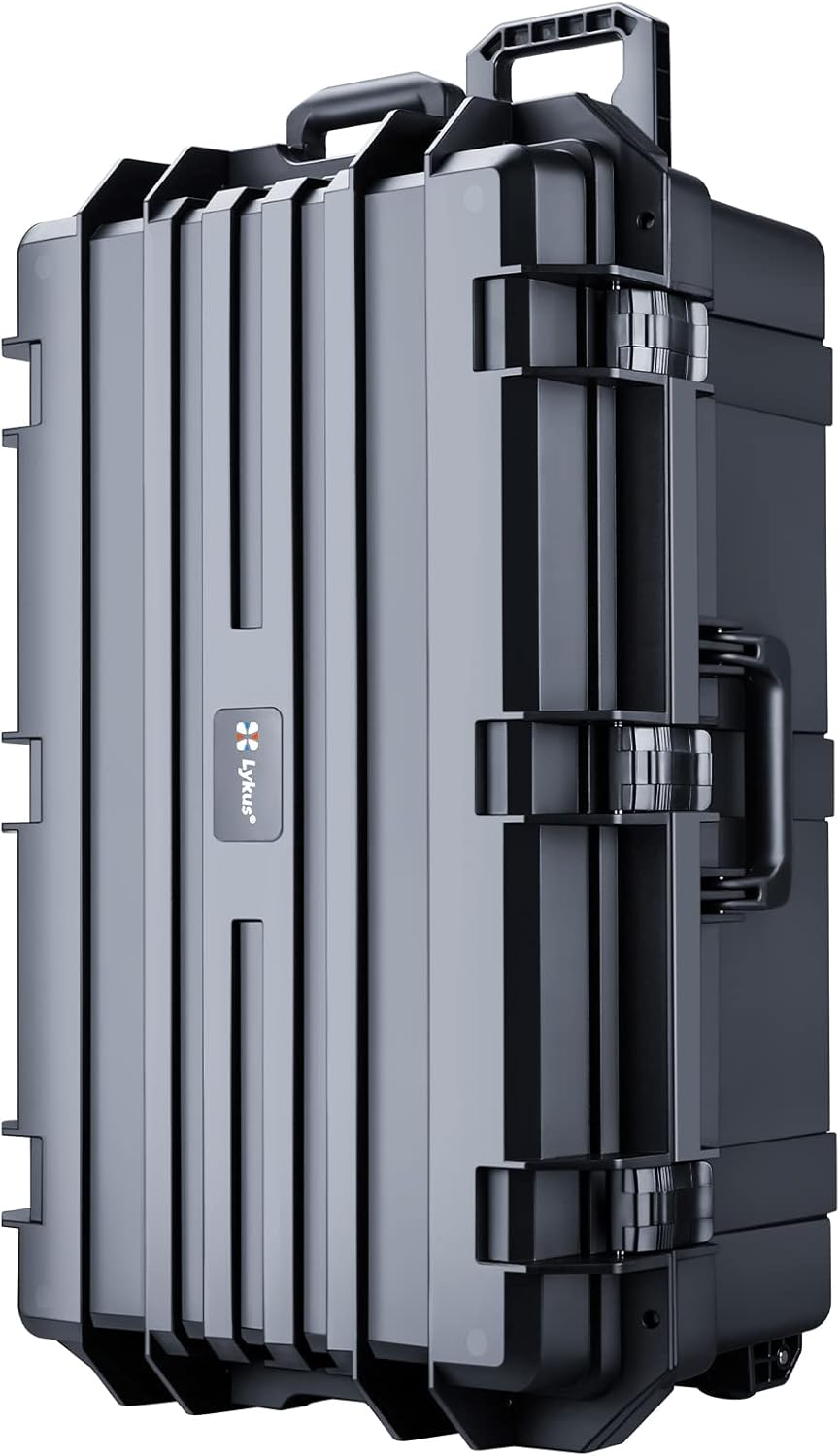 Lykus HC-7530 Large Waterproof Hard Case with Wheels and Customizable Foam, Interior Size 29.5X17.7X11.8 Inch, Suitable for Cameras, Lenses, Electronic Equipment and More image number 6