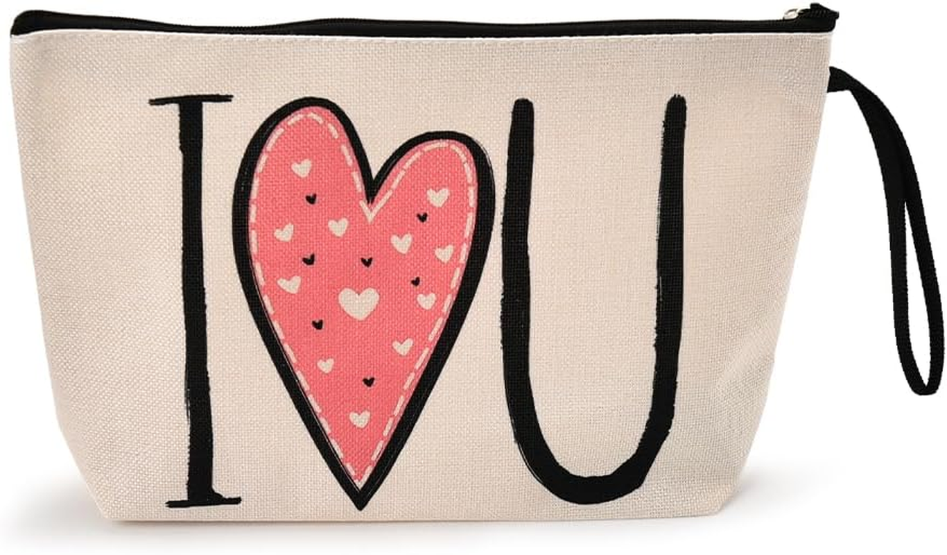 Makeup Bags for Women Valentines Day Gifts for Girlfriend Wife Anniversary Birthday Gifts for Women Mothers Day Gifts for Fiancee Wifey Small Makeup Cosmetic Bag for Purse