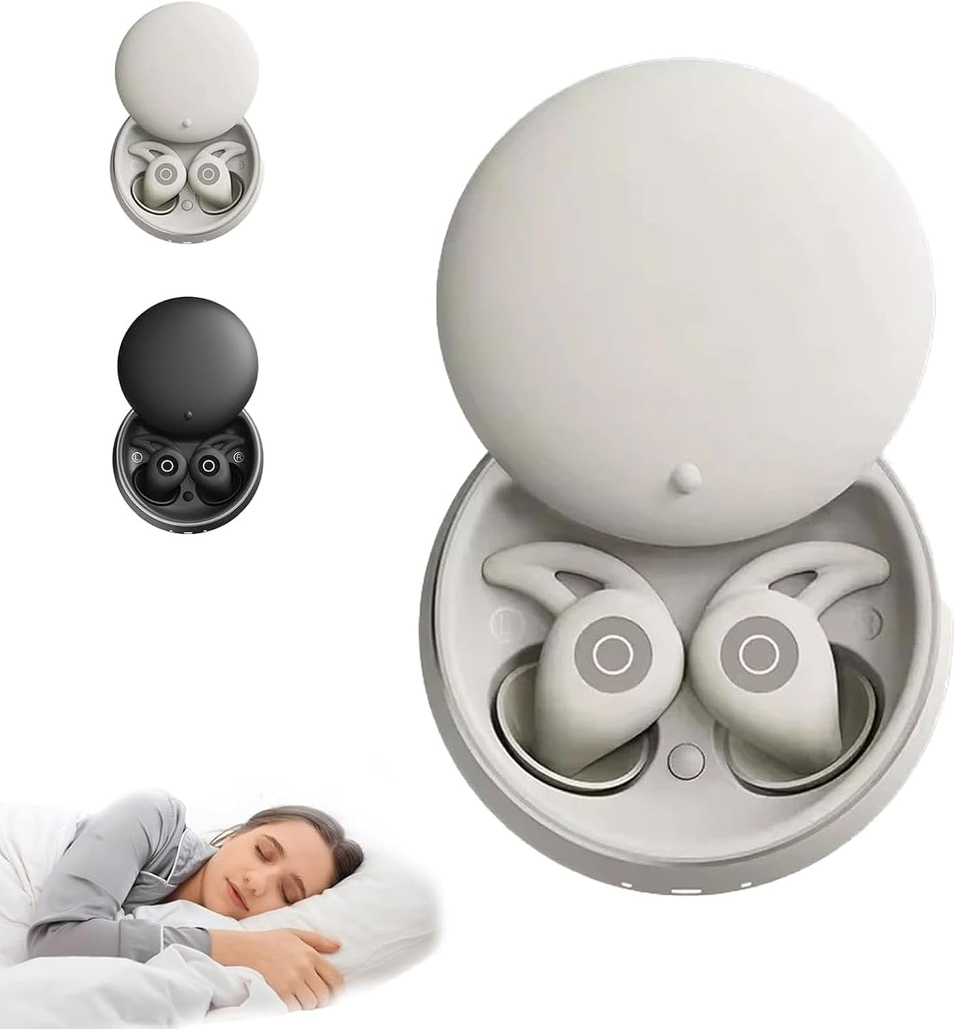 Noora Sleep Earbuds, Snoozepods Pro - Bluetooth Sleepbuds, Noorasleep Snoozepods Pro, Comfortable Snugly with a Smart Case, Micro Sleep Earbuds for Side Sleepers (White) image number 3