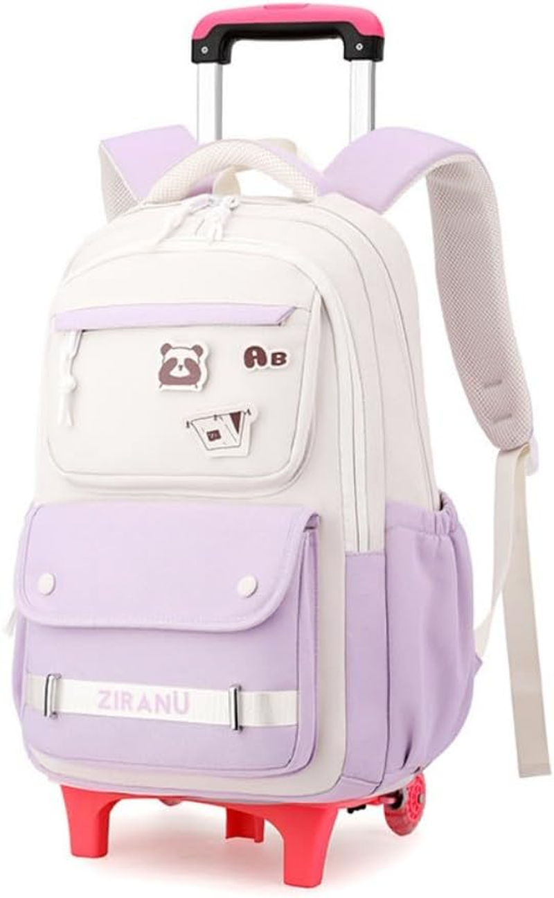 EKUIZAI Trolley Backpack for Girls Middle Kids School Bags with Wheels Rolling School Bags for Teen Girls image number 4