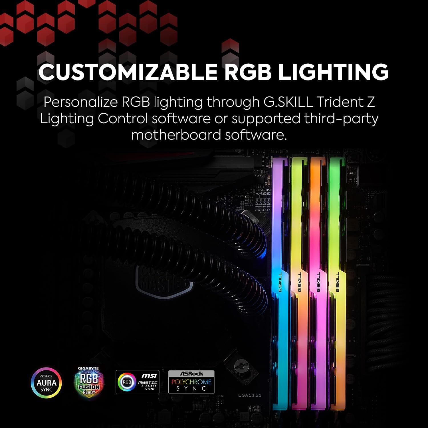 G.SKILL F4-3200C16D-16GTZRX Trident Z RGB DDR4 3200Mhz RAM, 16GB (2 X 8GB) image number 5