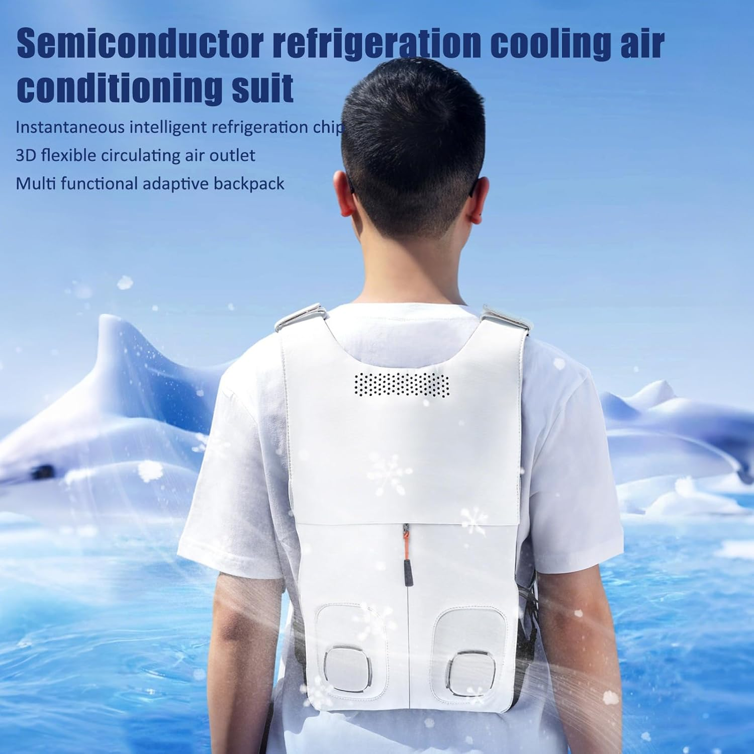 WJSHIPFOR Air-Conditioned Cooling Vest,Cool Vest,Air Conditioned Jacket,Condensing Gel and Semiconductor Refrigeration,Cooling Devices for Hot Weather, Out Work/Travel/Outdoor/Sport(No Power Bank) image number 3