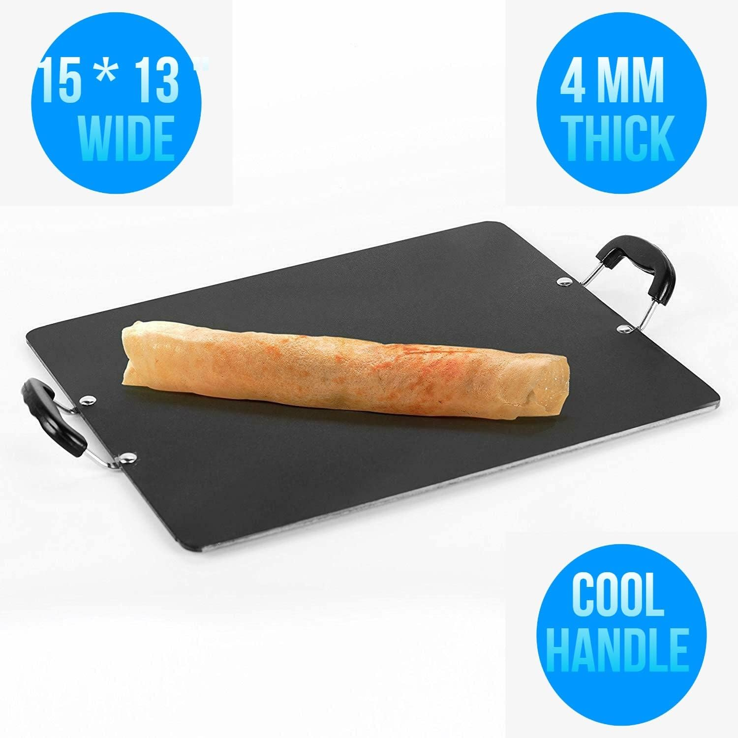 Non Stick Pathari Tawa (Dosa Tawa Square) Pancake Pan $ 50.99 4 MM Thick image number 3