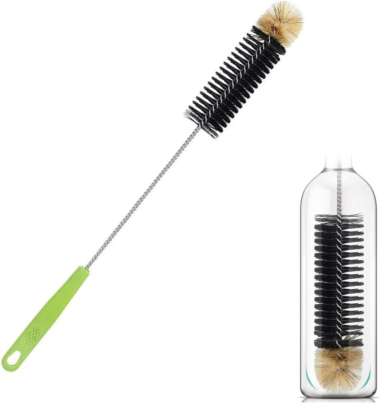 Long Handle Bottle Brush, Sport Water Bottles, Narrow Neck Thermos & Glassware Cleaning, Durable Cup & Kettle Brush with Ergonomic Grip image number 5