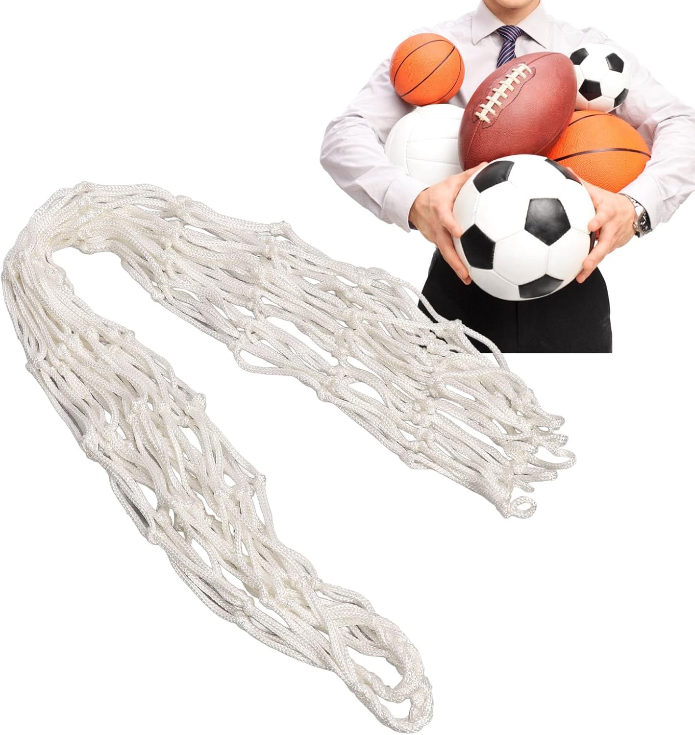 Extra Large Ball Storage Mesh Bag, Basketball Bags Team Balls Cccommodate 15 to 20 Basketballs, Team Work Ball Bags for Basketball, Volleyball, Soccer, Gym, Gear image number 4