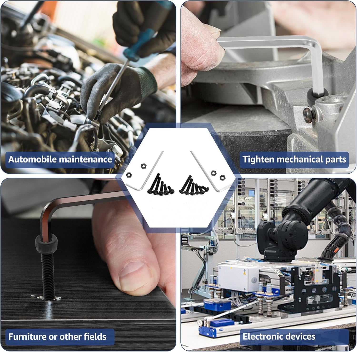 670Pcs M3 Screw Assortment Kit Black M3 Countersunk Flat Head Hex Socket Cap Screws Button Head Socket Cap Screw Bolts Nuts Assortment Kit with 2 Wrenches 1 Storage Box (1Pc)