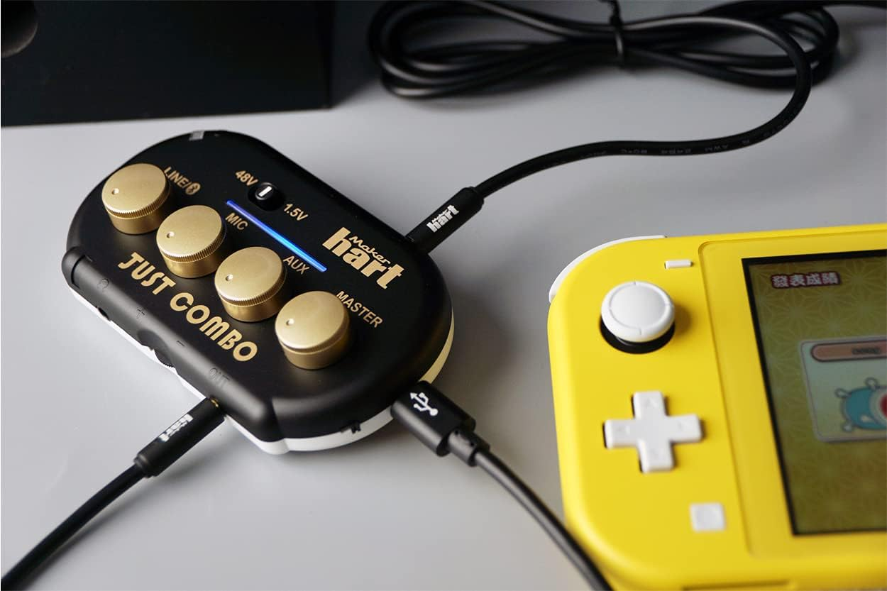 Maker Hart Just Combo - Podcast Mini 3 Channel Audio Mixer with Stereo/Bluetooth/Microphone with Microphone Input, 2 Outputs & USB Audio Output, Easy for Video Conferencing image number 3