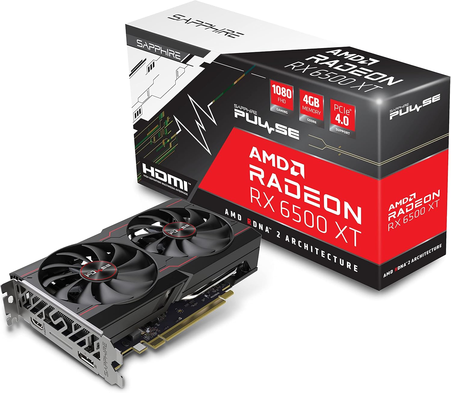 Sapphire Pulse AMD Radeon&trade; RX 6500 XT Gaming OC 4GB GDDR6 HDMI/DP