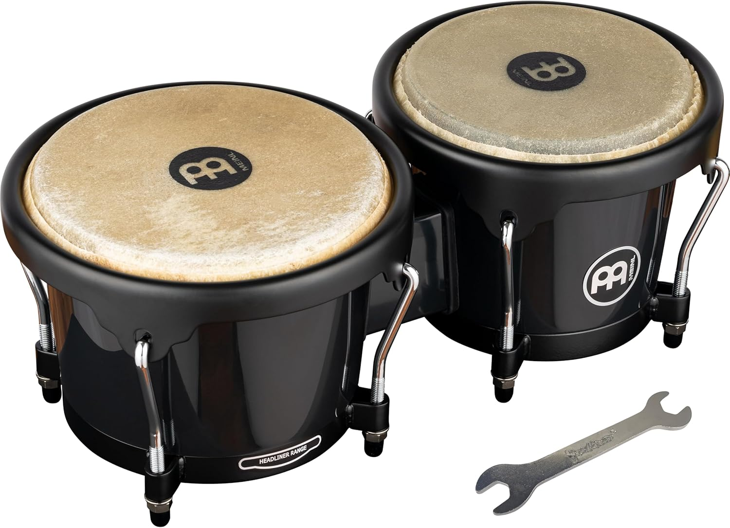 Meinl Percussion Bongos Hand Drum Set 6.75" and 8" with Hardwood Shells and Tuning Key &Acirc;&euro;&rdquo; NOT Made in China &Acirc;&euro;&rdquo; Headliner Series,, Natural (HB100NT)