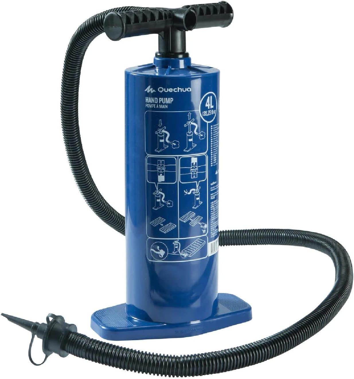 Decathlon Air Mattress Double Action Hand Pump 4L Unique Size Light Sky Blue image number 1