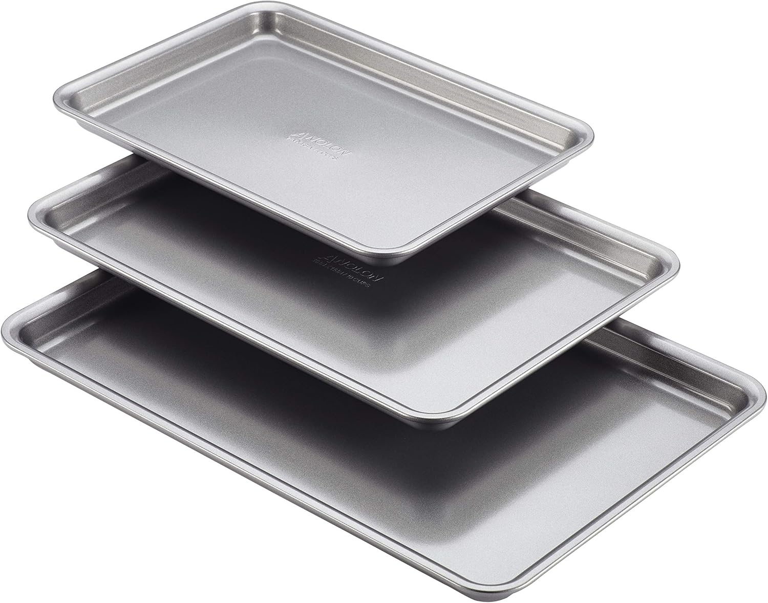Anolon 46863 Gourmet Nonstick Bakeware Set with Nonstick Cookie Sheets/Baking Sheets - 3 Piece, Graphite Gray