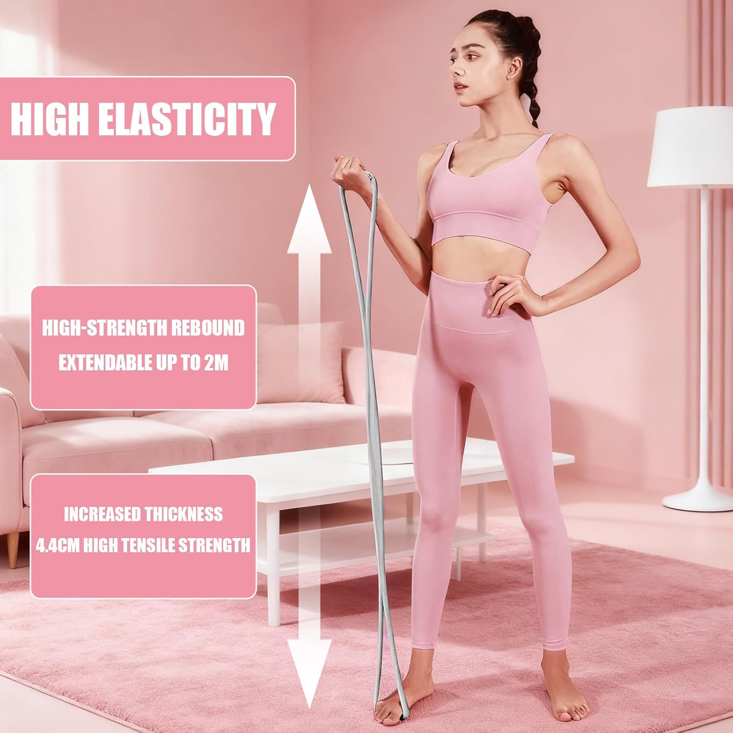 Resistance Bands with Handles &ndash;3-Pack Exercise TPE Foam Material for Arm, Back & Shoulder Workouts | Non-Slip Soft Grip for Home/Gym Use image number 2