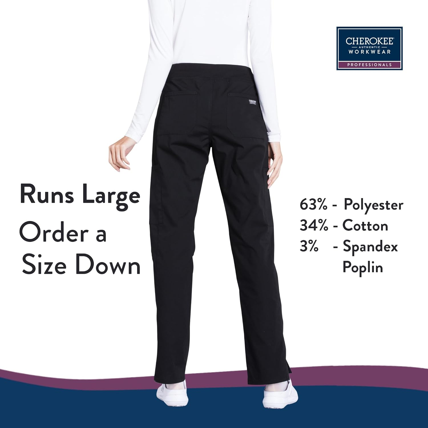 CHEROKEE WW Professionals WW170 Mid Rise Straight Leg Pull-On Pant image number 7