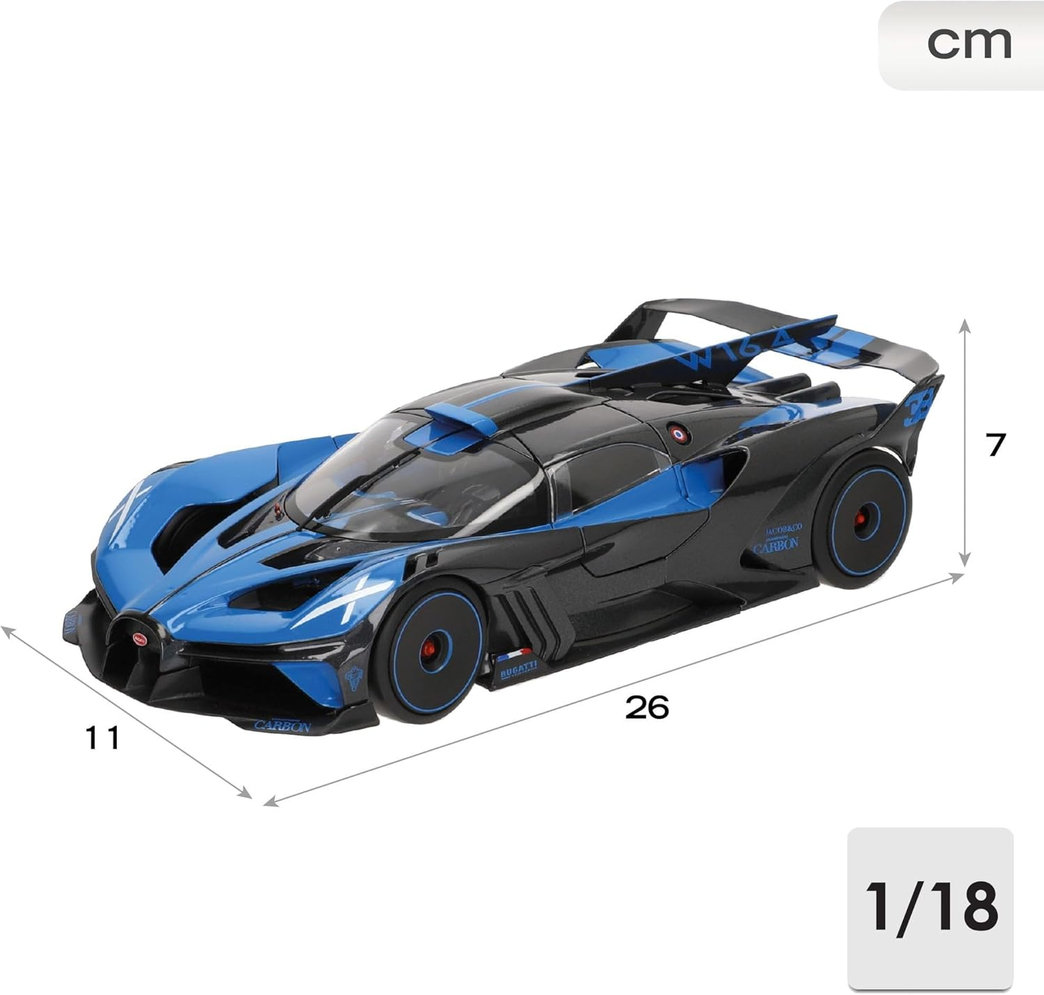 Bburago Bugatti Bolide 1:18 Scale Diecast Car Model image number 2