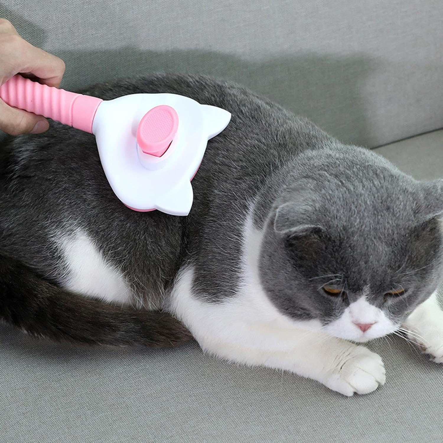 Bvizyelck Pet Massage Brush | Self-Cleaning Brush with Release Button,Cats Grooming Dematting Comb Grooming Brush Tool for Long or Short Hair Cats Dogs image number 4