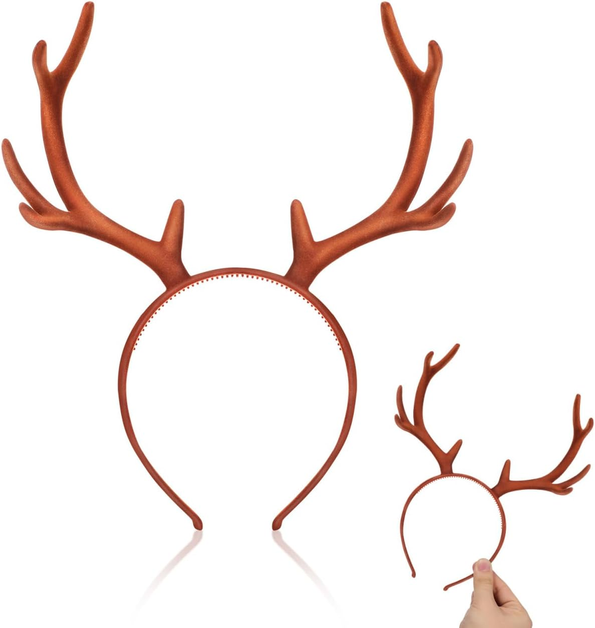 Healvian Reindeer Antlers Headband Elk Horns Deer Antlers Headband Carnival Headdress Elk Headgear Headpiece for Fancy Dress Cosplay Costumes Carnival Halloween Christmas Party image number 2