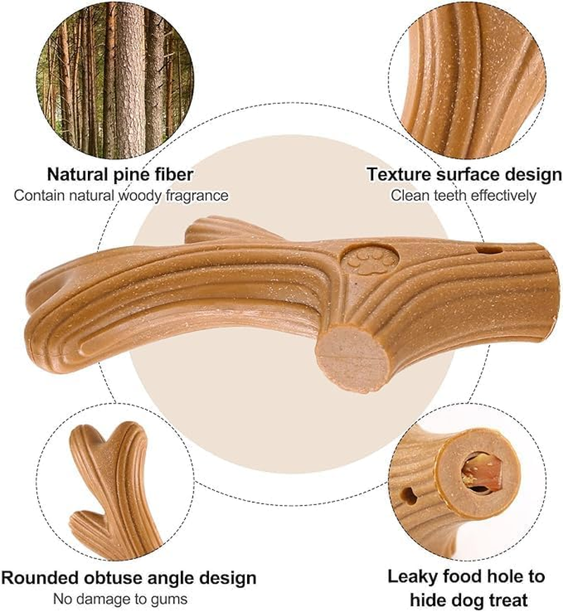 Beiqilian Antler Dog Chew Toy, Indestructible Toughg Dog Chew Toys, Teeth Grinding Bite Resistant Boredom Relief Antler Pet Teething Stick for Small Medium Large Dogs