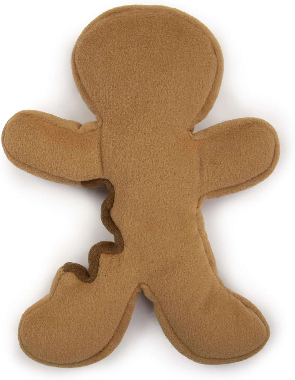 Godog Christmas Gingerbread Man Squeaky Plush Dog Toy, Chew Guard Technology - Brown, Large image number 5