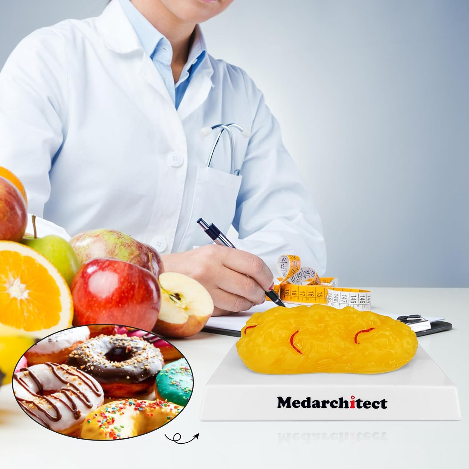 Authentic Human Body Fat Replica with Red Veins - 1 Lb, Keep Fit & Weight Loss Motivation & Reminder, Human Fatty Tissue Demonstration Model for Nutritionist, Science Course for Medical Student image number 4