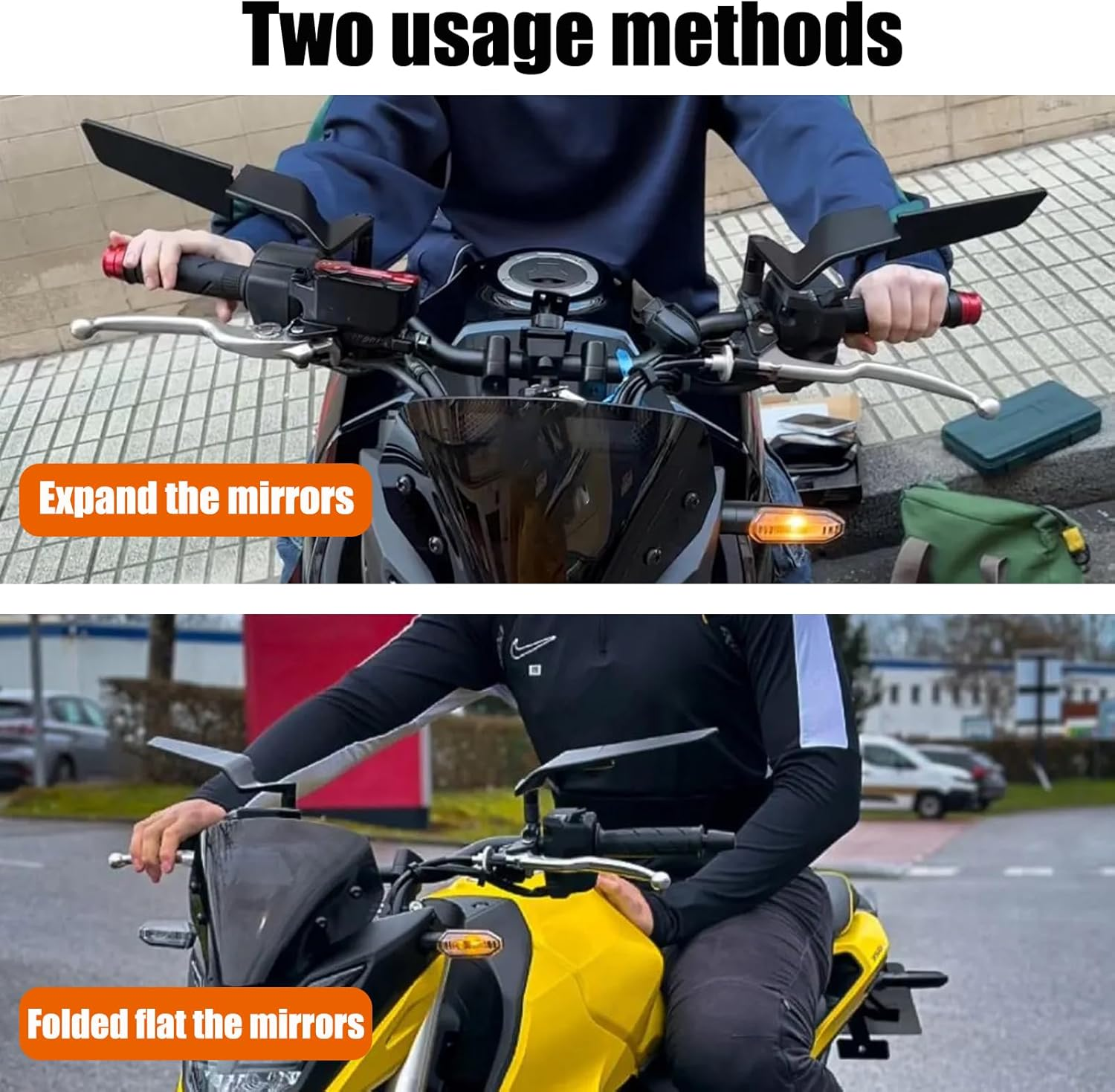 Motorcycle Mirrors Stealth Wind Wing Side Rearview Mirrors Compatible with Ducati Monster 937 Monster 950 SP 1200 Streetfighter V4 S V2 Hypermotard 950 698 1100 Multistrada 1200 V2 V4 image number 5
