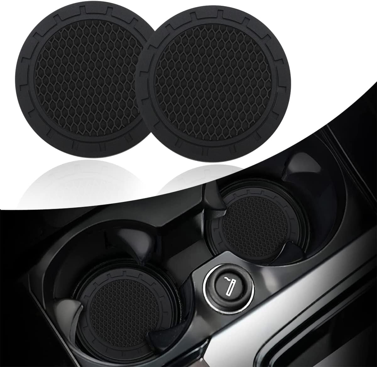 Car Cup Holder Coaster Car Accessories Recessed Silicone Non-Slip Drink Coaster 2.76 Inch 2 Pieces image number 4
