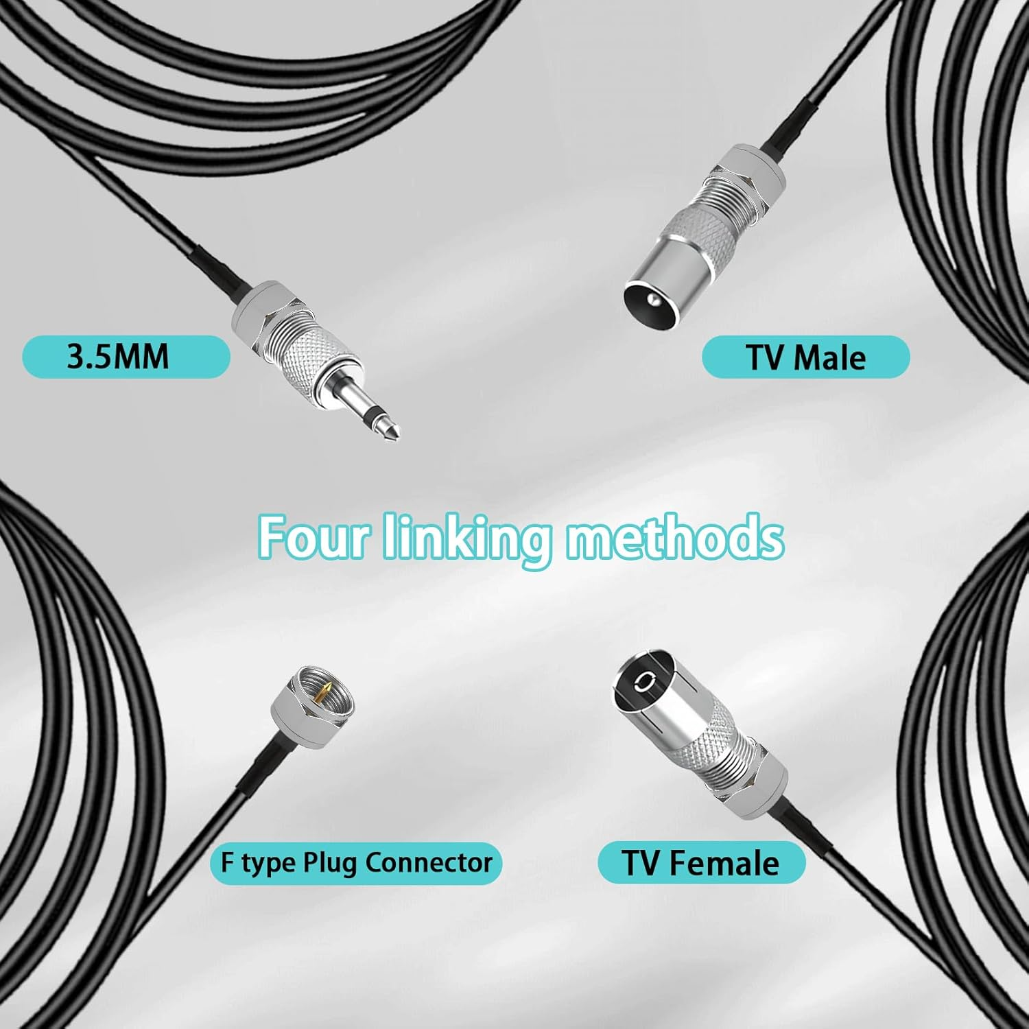 HQXHQ DAB FM Radio Antenna - FM Dipole with 3M Extension Cable for Pioneer, Yamaha, Marantz Works with Portable Radio Tuner, Stereo/Av/Hifi Receiver, Amplifier, Home Theater & Bose Wave Music System image number 4