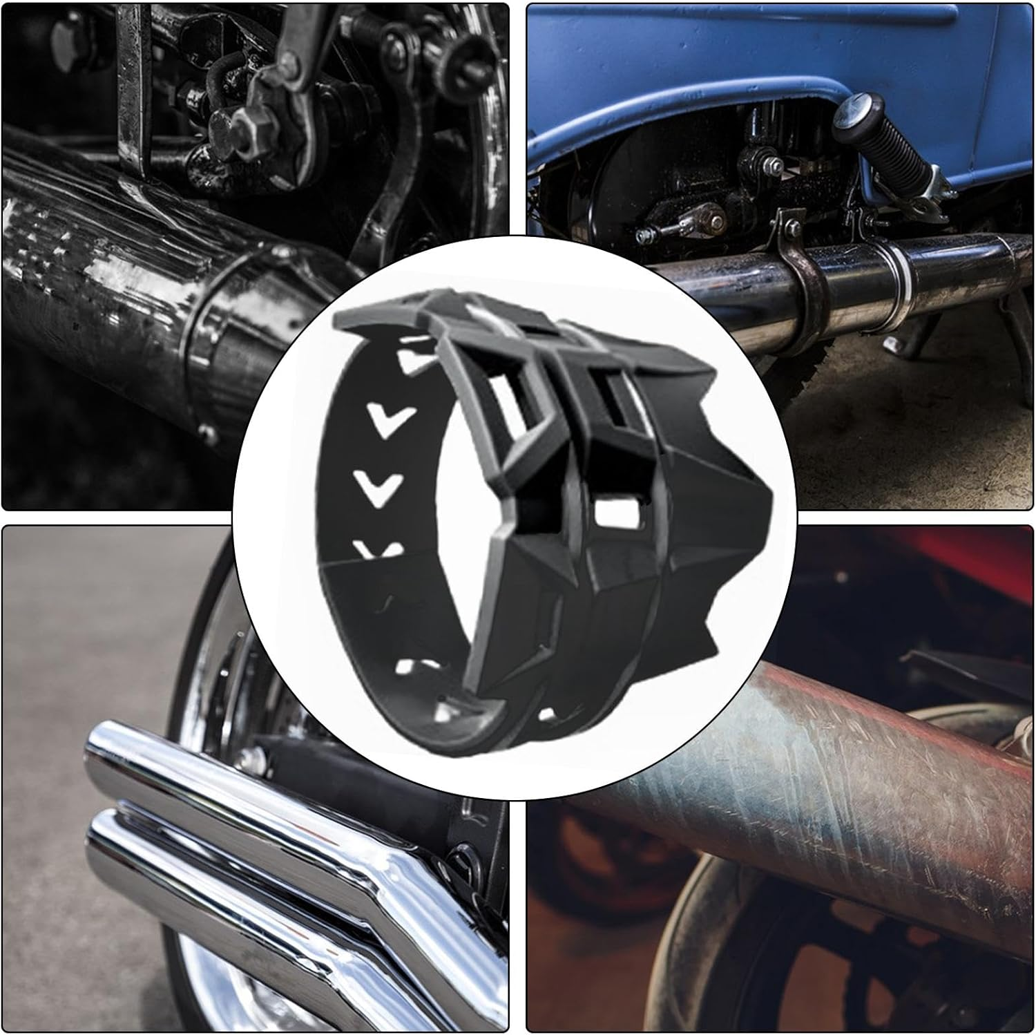 Motorcycle Heat Shield for Legs | Silicone Exhaust End Pipe Protector Shield Cover - Motorcycle Cover Guard for Muffler, Tailpipe image number 2