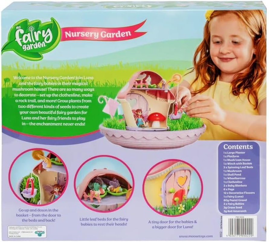 My Fairy Garden Nursery Garden, Grow a Mini Garden for Fairy Luna and 3 Fairy Babies, Includes 1 Large Planter and 2 Types of Fast-Growing Seeds, Decorate with Accessories image number 3
