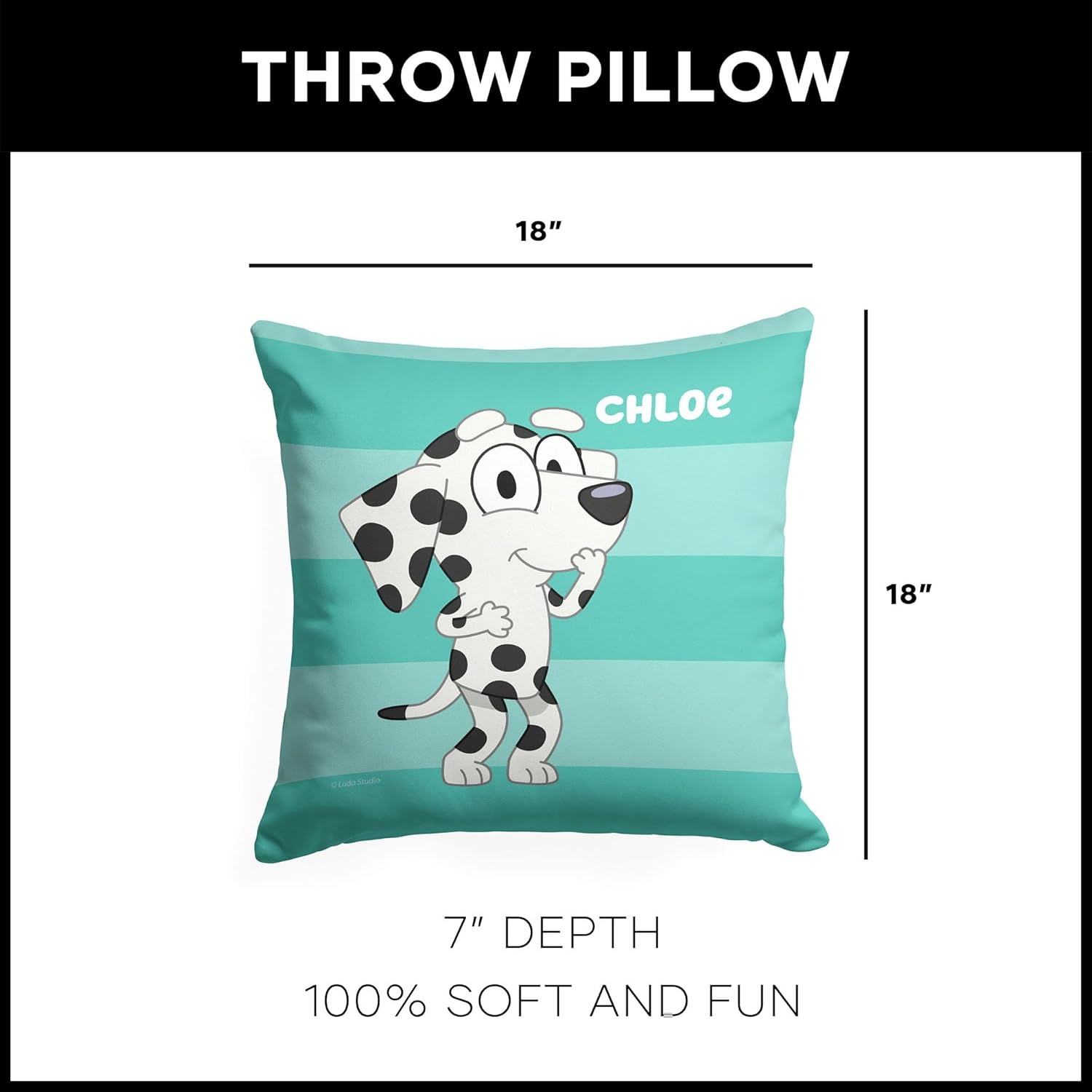 Northwest Bluey Pillow, 18" X 18", Roll Call Chloe - Roll Call Chloe image number 2