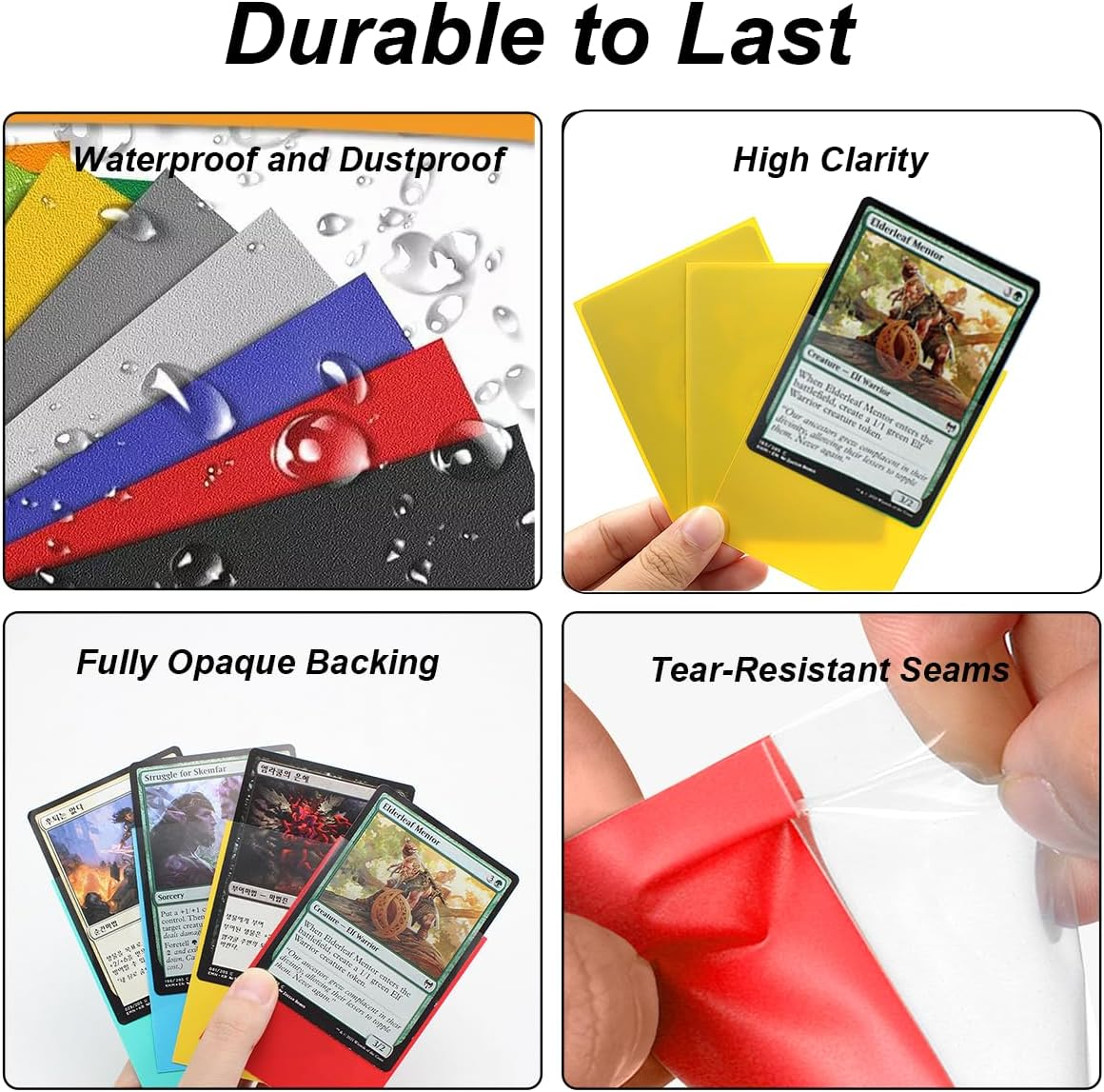 Premium Topload Card Sleeves Pack - 1000 Count, 10 Colors, Ideal for MTG, Yugioh, Sports & Game Cards, 66X91Mm, Dual Texture (Matte & Glossy) Trading Card Protectors image number 2