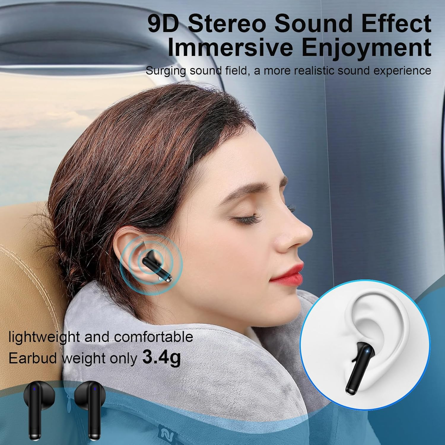 Samsung Earbuds,Wireless Bluetooth Headphones for Samsung Galaxy S25 Edge/S25 Ultra/S24 FE/S23/S22/S21/A16 5G/Z Flip7/Fold7, 60H Ear Buds Noise Canceling IPX7 Waterproof LED Earphones for Iphone 16E image number 5