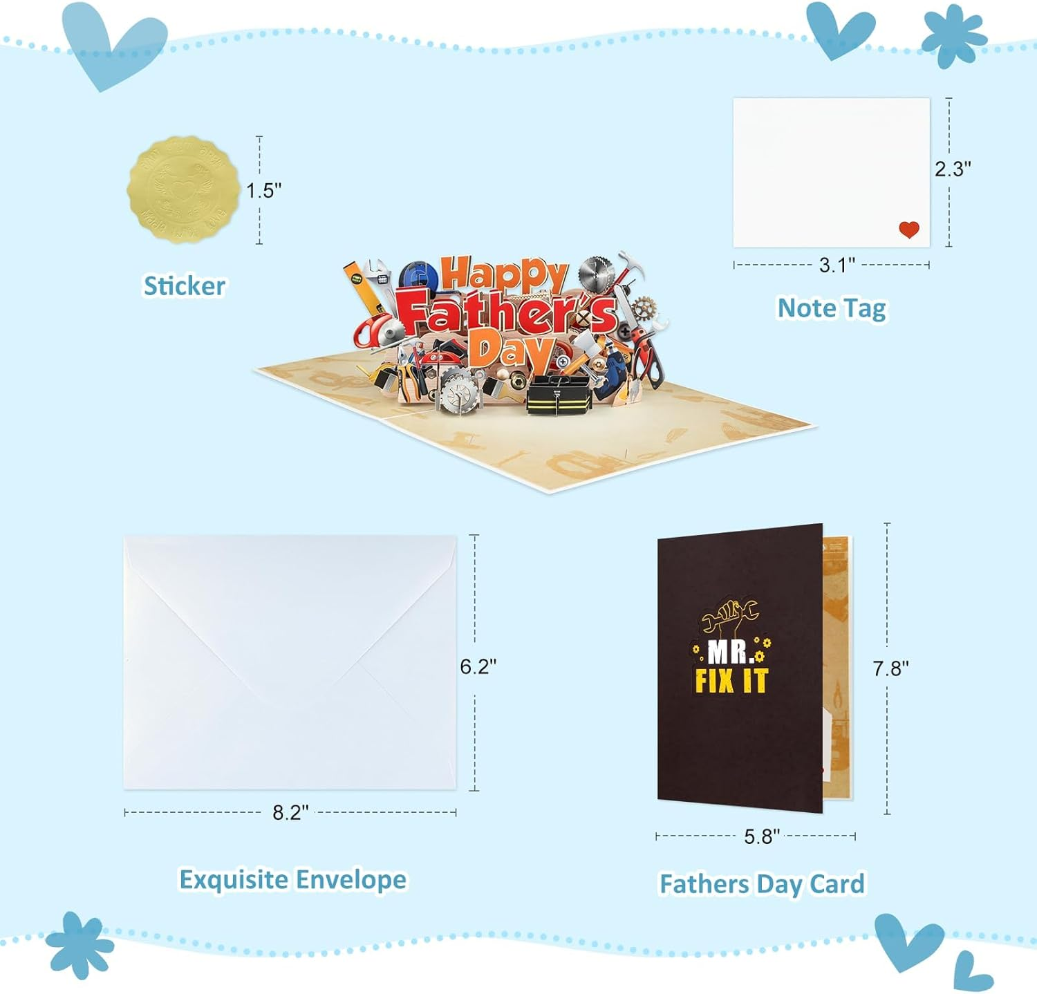 3D Pop up Father'S Day Card - Unique Greeting Card Gifts for Dady, Husband, Grandpa from Daughter, Son, Wife, Funny Fathers Day Greeting Cards Happy Fathers Day Card, Dad Birthday Gift