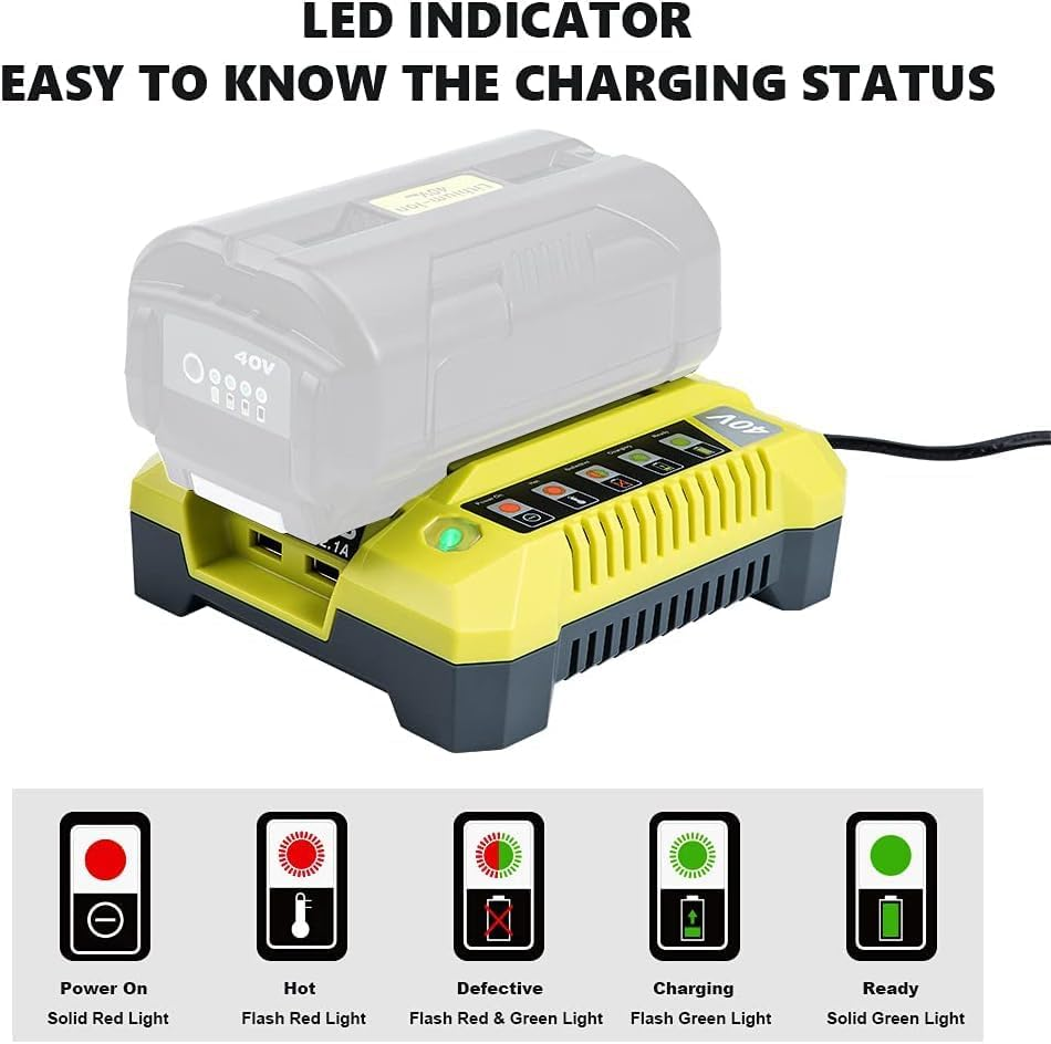 For Ryobi Battery Charger, 36V/40V, OP401 OP40301 OP40401 OP40501 OP40601 Only Charger image number 1